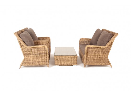 "Гляссе Сингл" лаунж-зона из искусственного ротанга, цвет соломенный в Кургане