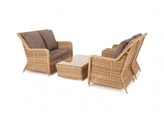 "Гляссе Сингл" лаунж-зона из искусственного ротанга, цвет соломенный в Кургане