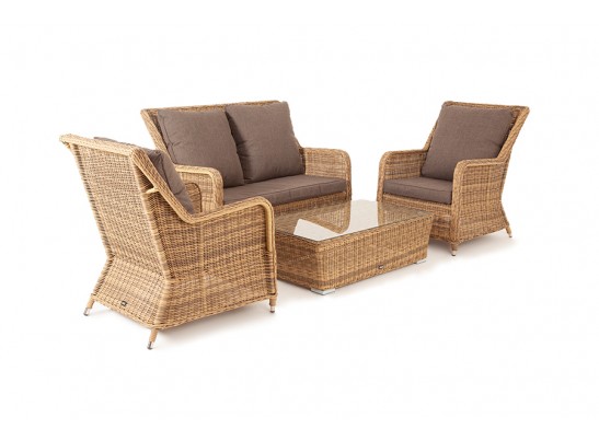 "Гляссе Сингл" лаунж-зона из искусственного ротанга, цвет соломенный в Кургане