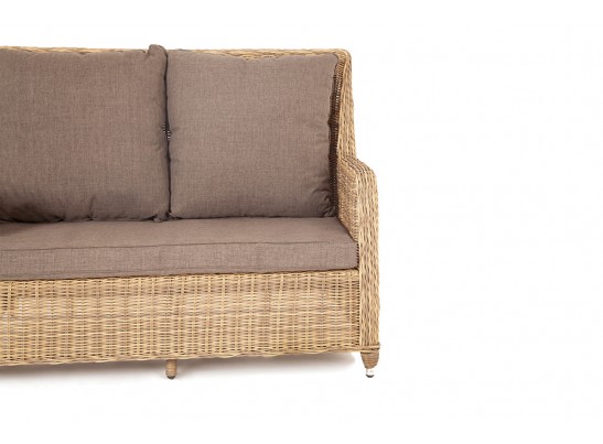"Гляссе" диван двухместный из искусственного ротанга, цвет соломенный в Кургане
