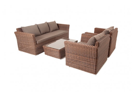 "Капучино" лаунж-зона из искусственного ротанга, цвет коричневый в Кургане