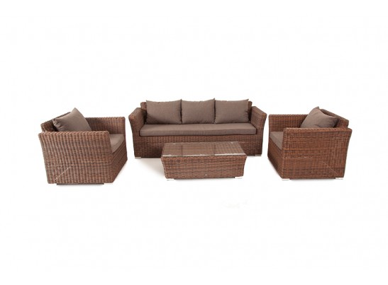 "Капучино" лаунж-зона из искусственного ротанга, цвет коричневый в Кургане