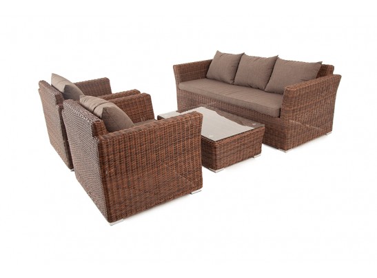 "Капучино" лаунж-зона из искусственного ротанга, цвет коричневый в Кургане