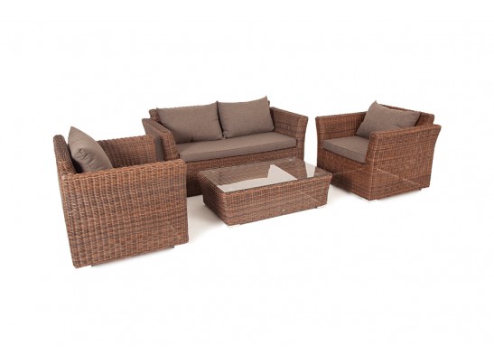 "Капучино Сингл" лаунж-зона из искусственного ротанга, цвет коричневый в Кургане