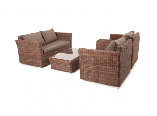 "Капучино Сингл" лаунж-зона из искусственного ротанга, цвет коричневый в Кургане