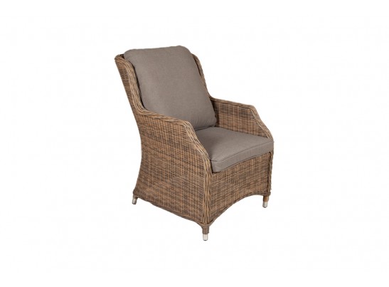 "Неаполь" плетеный стул из искусственного ротанга, цвет серо-соломенный в Кургане