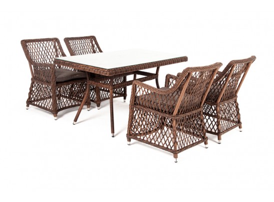 "Латте–140 L" обеденная группа плетеная, цвет коричневый в Кургане