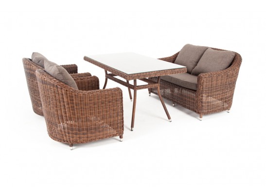 "Кон Панна" обеденная группа плетеная, цвет коричневый в Кургане