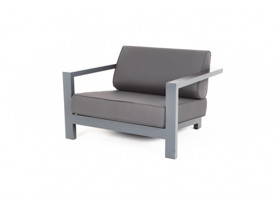 "Гранада" кресло алюминиевое, цвет серый, ткань Savana Graffit в Кургане