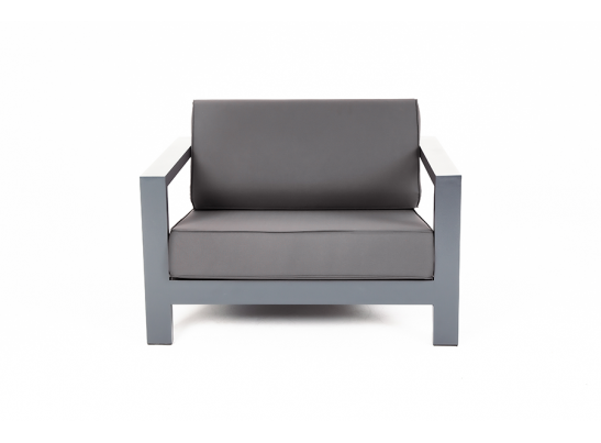 "Гранада" кресло алюминиевое, цвет серый, ткань Savana Graffit в Кургане