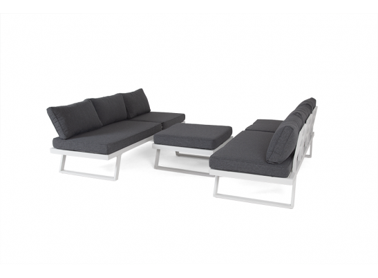 "Альпы" комплект-трансформер садовой мебели из алюминия (угловой диван, столик) с подушками в Кургане