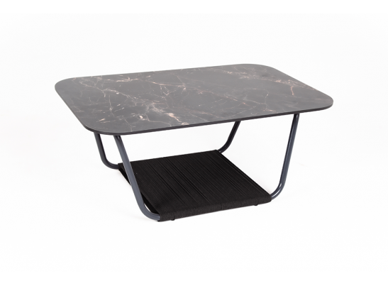 "Гранада" журнальный стол 100х65 см из HPL, цвет "черный мрамор" в Кургане
