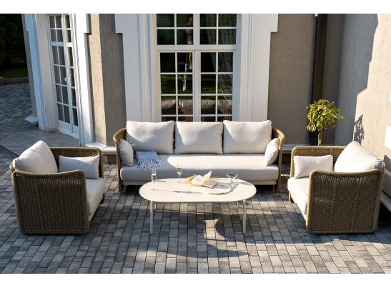 "Аликанте" лаунж-зона из искусственного ротанга, цвет соломенный в Кургане