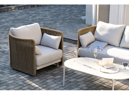 "Аликанте" лаунж-зона из искусственного ротанга, цвет соломенный в Кургане