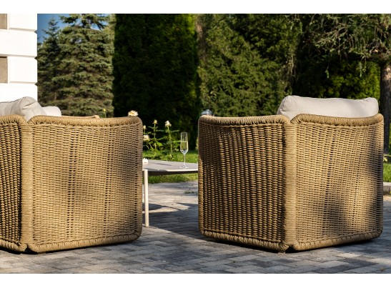 "Аликанте" лаунж-зона из искусственного ротанга, цвет соломенный в Кургане