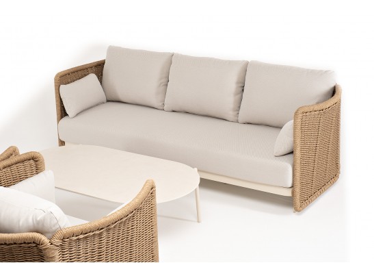 "Аликанте" лаунж-зона из искусственного ротанга, цвет соломенный в Кургане