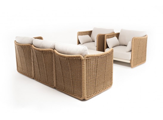 "Аликанте" лаунж-зона из искусственного ротанга, цвет соломенный в Кургане