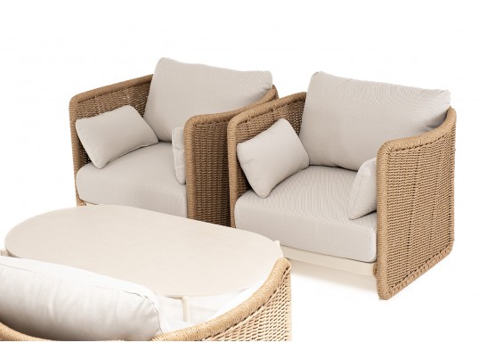 "Аликанте" лаунж-зона из искусственного ротанга, цвет соломенный в Кургане