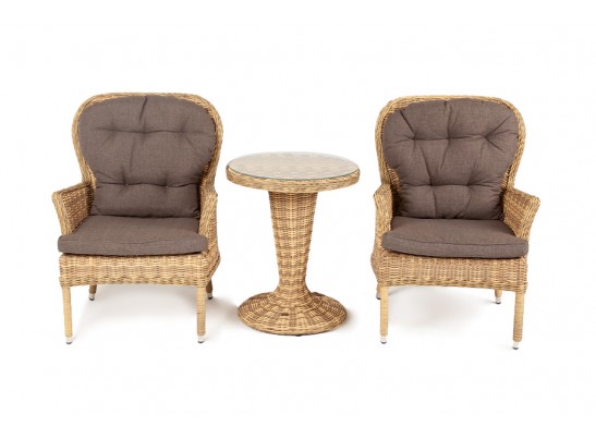 "Алиса" кофейный комплект из искусственного ротанга, цвет соломенный в Кургане