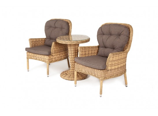 "Алиса" кофейный комплект из искусственного ротанга, цвет соломенный в Кургане