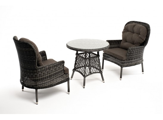 "Алиса" кофейный комплект из искусственного ротанга, цвет графит в Кургане