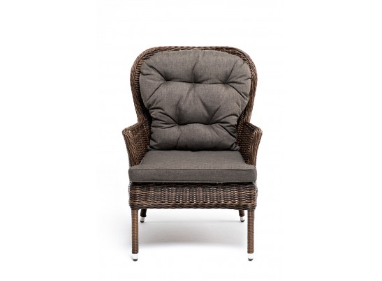 "Алиса" кресло плетеное, цвет коричневый с подушками в Кургане