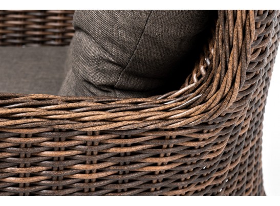 "Алиса" кресло плетеное, цвет коричневый с подушками в Кургане