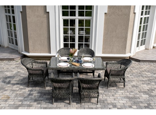 "Амароне" обеденная группа из искусственного ротанга на 6 персон, цвет графит в Кургане