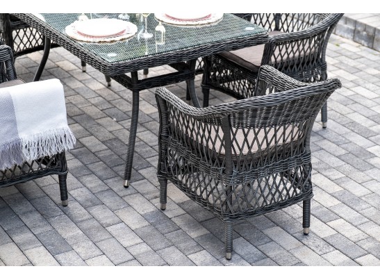 "Амароне" обеденная группа из искусственного ротанга на 6 персон, цвет графит в Кургане