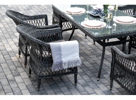 "Амароне" обеденная группа из искусственного ротанга на 6 персон, цвет графит в Кургане
