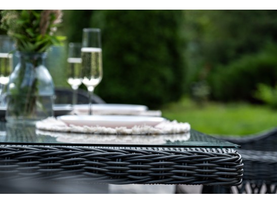 "Амароне" обеденная группа из искусственного ротанга на 6 персон, цвет графит в Кургане