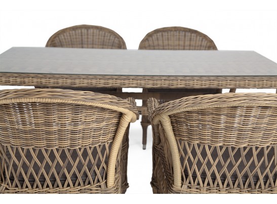 "Амароне" обеденная группа из искусственного ротанга на 6 персон, цвет соломенный в Кургане