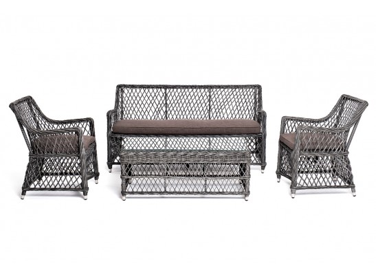 "Асти" лаунж-зона из искусственного ротанга на 4 персоны, цвет графит в Кургане