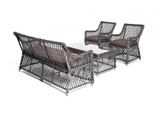 "Асти" лаунж-зона из искусственного ротанга на 4 персоны, цвет графит в Кургане