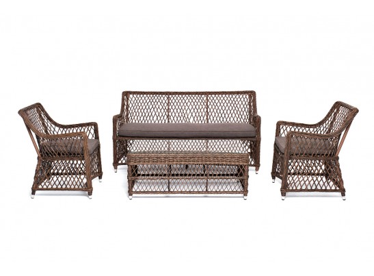 "Асти" лаунж-зона из искусственного ротанга на 4 персоны, цвет коричневый в Кургане