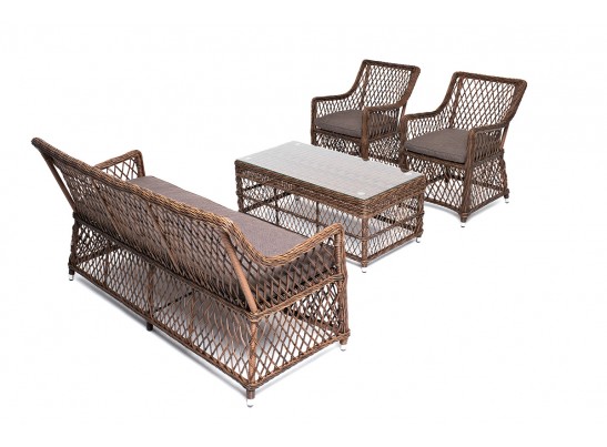 "Асти" лаунж-зона из искусственного ротанга на 4 персоны, цвет коричневый в Кургане