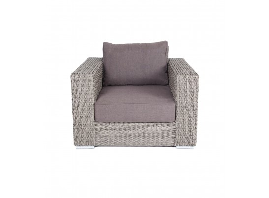 "Боно" кресло из искусственного ротанга (гиацинт), цвет серый в Кургане