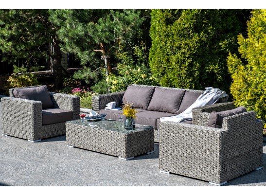 "Боно" кресло из искусственного ротанга (гиацинт), цвет серый в Кургане