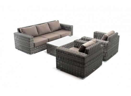 "Боно" лаунж-зона из искусственного ротанга, цвет графит в Кургане