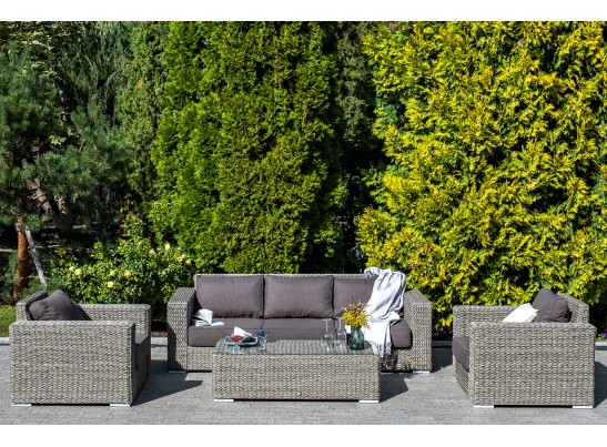 "Боно" лаунж-зона из искусственного ротанга (гиацинт), цвет серый в Кургане