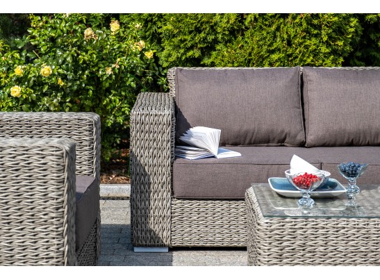 "Боно" лаунж-зона из искусственного ротанга (гиацинт), цвет серый в Кургане