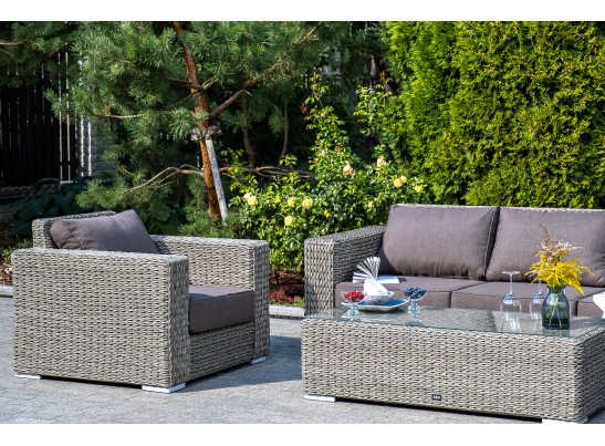 "Боно" лаунж-зона из искусственного ротанга (гиацинт), цвет серый в Кургане