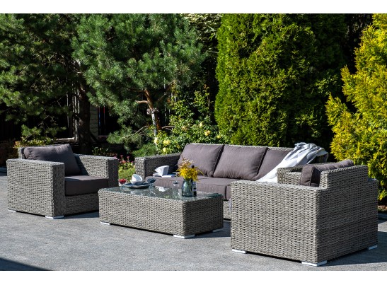 "Боно" лаунж-зона из искусственного ротанга (гиацинт), цвет серый в Кургане