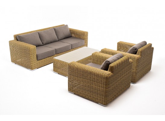 "Боно" лаунж-зона из искусственного ротанга, цвет соломенный в Кургане