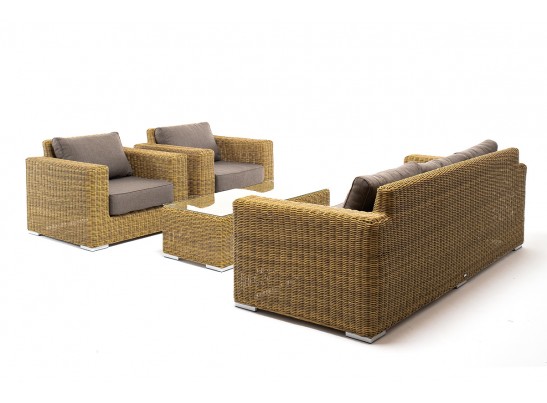 "Боно" лаунж-зона из искусственного ротанга, цвет соломенный в Кургане