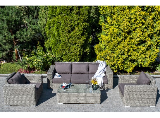 "Боно" журнальный столик из искусственного ротанга (гиацинт), цвет серый в Кургане