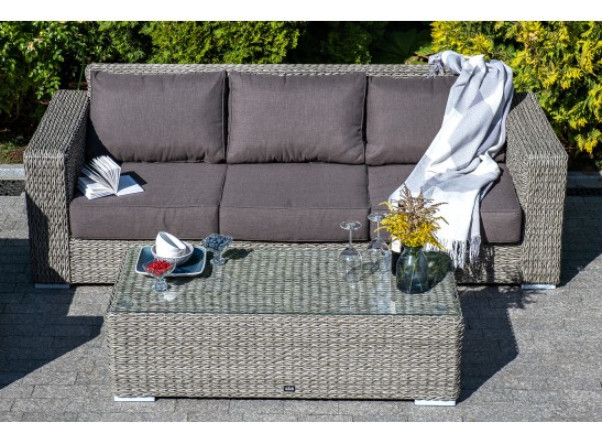 "Боно" журнальный столик из искусственного ротанга (гиацинт), цвет серый в Кургане