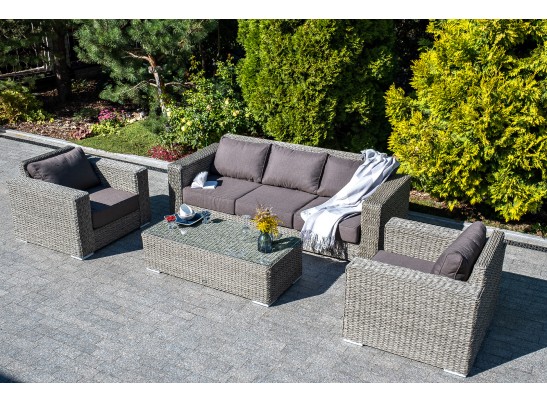 "Боно" журнальный столик из искусственного ротанга (гиацинт), цвет серый в Кургане