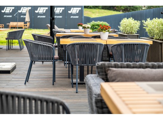 "Бордо" стул плетеный из роупа, каркас из стали серый, роуп серый, ткань серая в Кургане