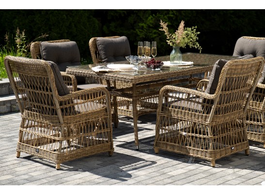 "Цесена" обеденная группа плетеная из искусственного ротанга, цвет соломенный в Кургане